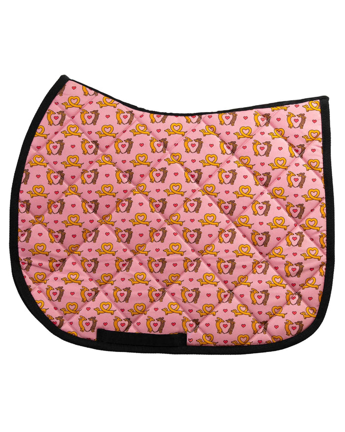 Long Dogs all-purpose saddle pad in pink, by Dreamers & Schemers