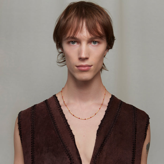 Love Red Condesa Necklace in Gold for Him