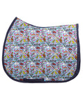 Love Ya Always all-purpose saddle pad with heart love print in light blue, by Dreamers & Schemers