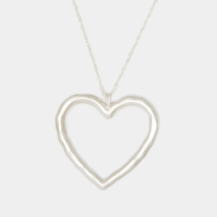 Lulu Heart Choker in Silver