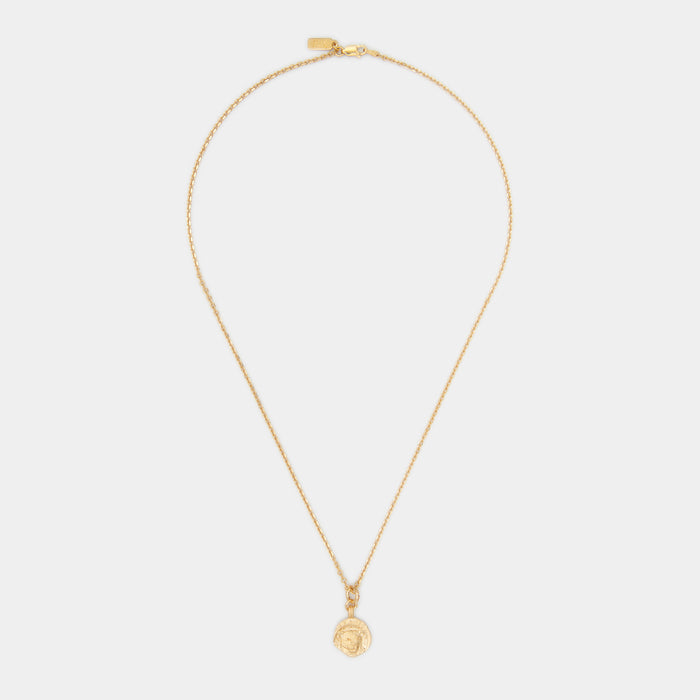 Medusa Charm Necklace in Gold