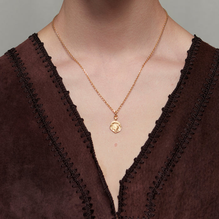 Medusa Charm Necklace in Gold
