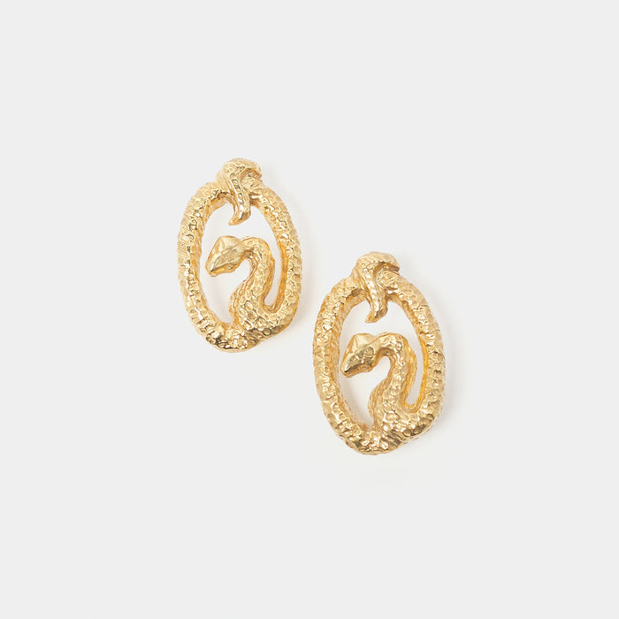 Medusa Earrings in Gold