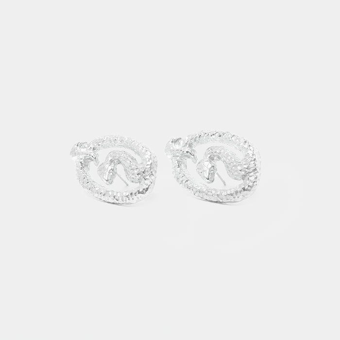 Medusa Earrings in Silver