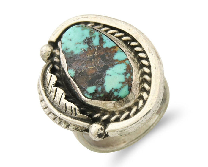 Mexican Handmade Ring 925 Sterling Natural Mined Turquoise C.80's Size 6