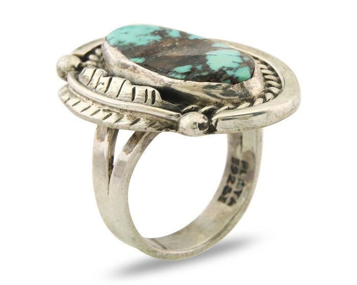 Mexican Handmade Ring 925 Sterling Natural Mined Turquoise C.80's Size 6
