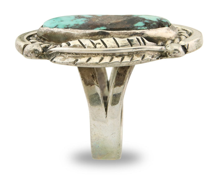 Mexican Handmade Ring 925 Sterling Natural Mined Turquoise C.80's Size 6