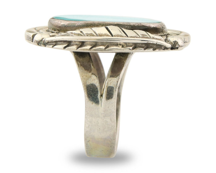 Mexican Handmade Ring 925 Sterling Natural Mined Turquoise C.80's Size 6