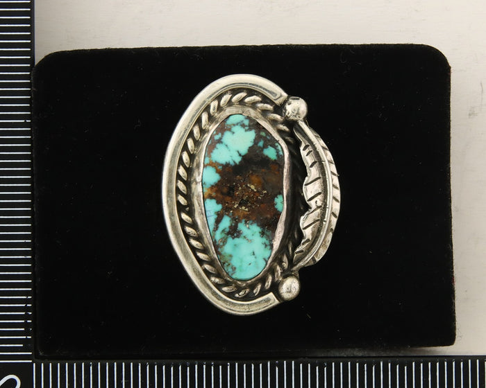 Mexican Handmade Ring 925 Sterling Natural Mined Turquoise C.80's Size 6