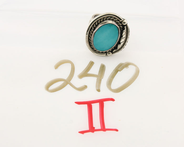 Mexican Handmade Ring 925 Sterling Natural Mined Turquoise C.80's Size 6
