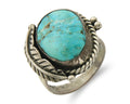 Mexican Handmade Ring 925 Sterling Natural Mined Turquoise C.80's Size 7.25+