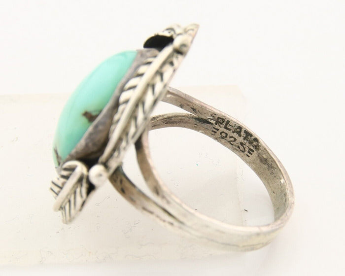 Mexican Handmade Ring 925 Sterling Natural Mined Turquoise C.80's Size 7.5
