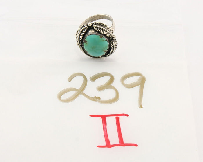 Mexican Handmade Ring 925 Sterling Natural Mined Turquoise C.80's Size 7.5