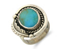 Mexican Handmade Ring 925 Sterling Natural Mined Turquoise C.80's Size 8.0