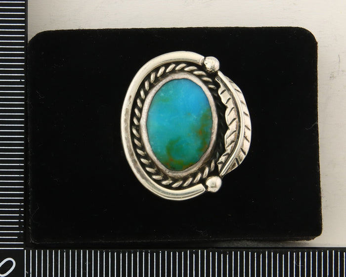 Mexican Handmade Ring 925 Sterling Natural Mined Turquoise C.80's Size 8.0