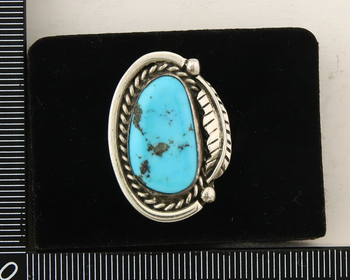 Mexican Handmade Ring 925 Sterling Natural Mined Turquoise C.80's Size 8.25