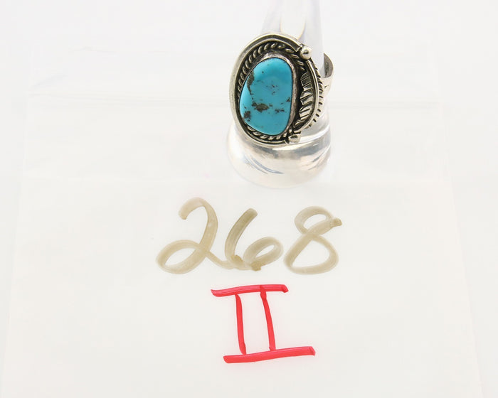 Mexican Handmade Ring 925 Sterling Natural Mined Turquoise C.80's Size 8.25
