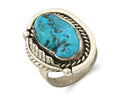Mexican Handmade Ring 925 Sterling Natural Mined Turquoise C.80's Size 8