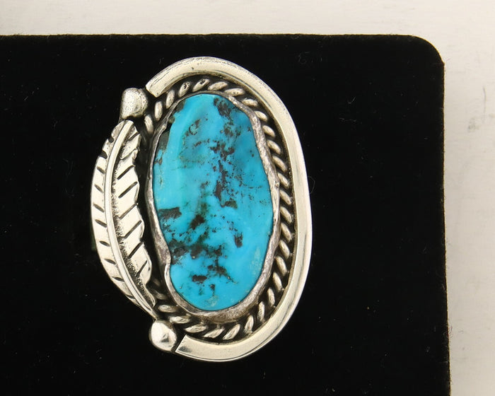 Mexican Handmade Ring 925 Sterling Natural Mined Turquoise C.80's Size 8