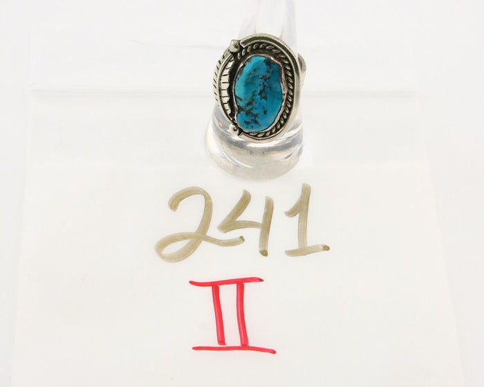 Mexican Handmade Ring 925 Sterling Natural Mined Turquoise C.80's Size 8