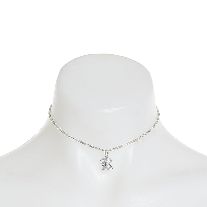 Mia Gothic Charm Choker in Sterling Silver
