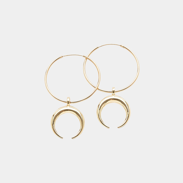 Moon Child Hoops in Gold