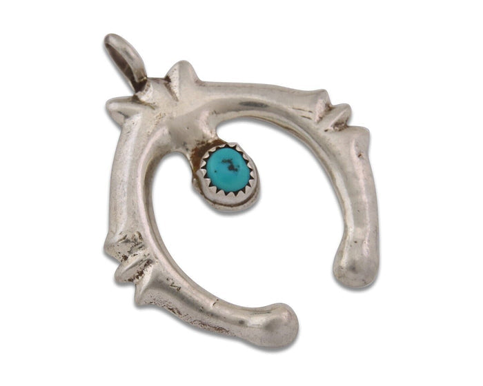 Navajo 925 Silver Naja Sand Cast Turquoise Handmade Native American Artist C.80s