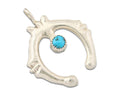 Navajo 925 Silver Naja Sand Cast Turquoise Handmade Native American Artist C.80s