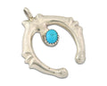 Navajo 925 Silver Naja Sand Cast Turquoise Handmade Native American Artist C.80s