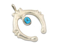 Navajo 925 Silver Naja Sand Cast Turquoise Handmade Native American Artist C.80s