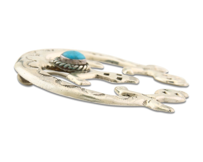 Navajo 925 Silver Naja Sand Cast Turquoise Handmade Native American Artist C.80s