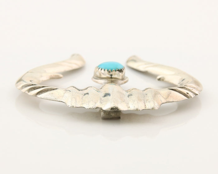 Navajo 925 Silver Naja Sand Cast Turquoise Handmade Native American Artist C.80s