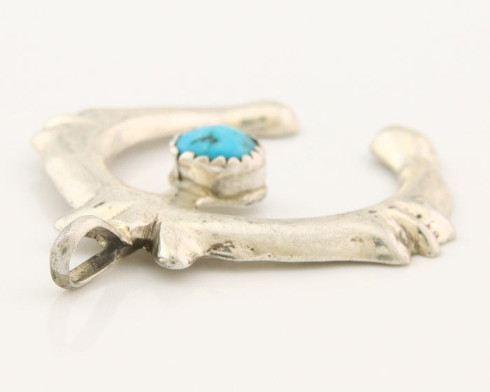Navajo 925 Silver Naja Sand Cast Turquoise Handmade Native American Artist C.80s