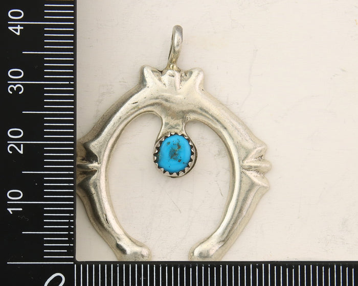 Navajo 925 Silver Naja Sand Cast Turquoise Handmade Native American Artist C.80s