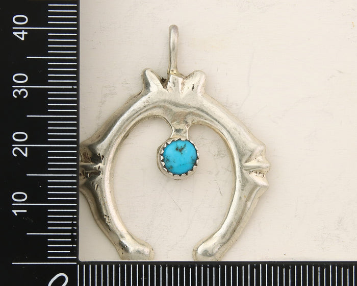 Navajo 925 Silver Naja Sand Cast Turquoise Handmade Native American Artist C.80s