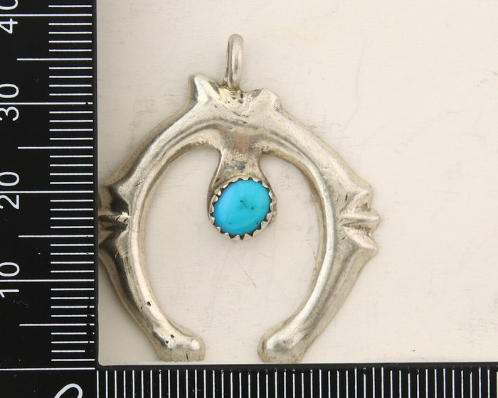 Navajo 925 Silver Naja Sand Cast Turquoise Handmade Native American Artist C.80s