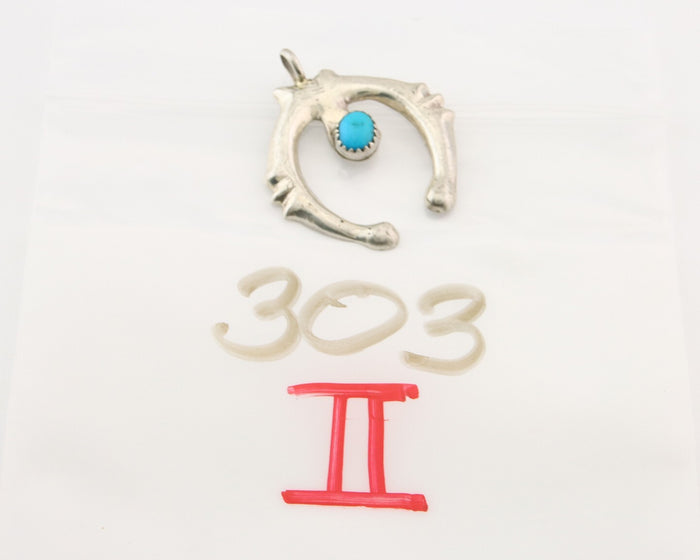 Navajo 925 Silver Naja Sand Cast Turquoise Handmade Native American Artist C.80s