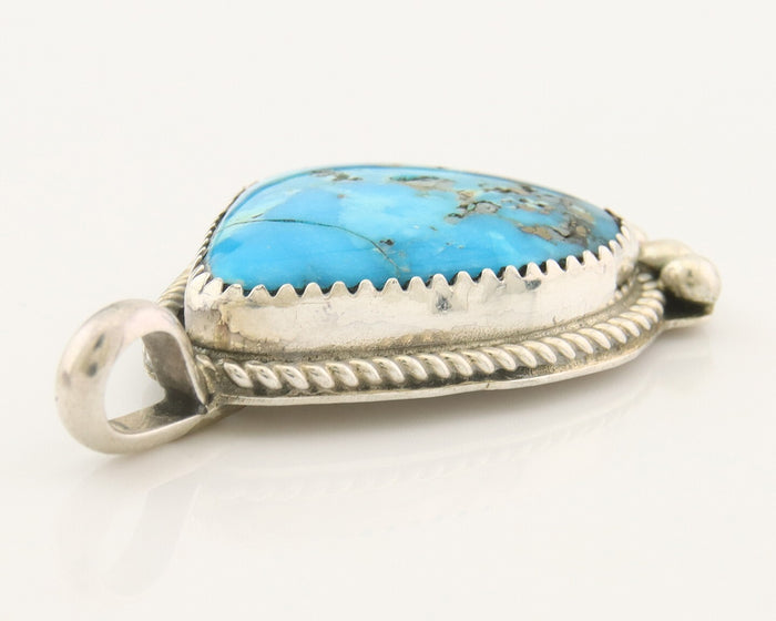 Navajo 925 Silver Pendant Turquoise Handmade Artist Signed D Spencer C.80's