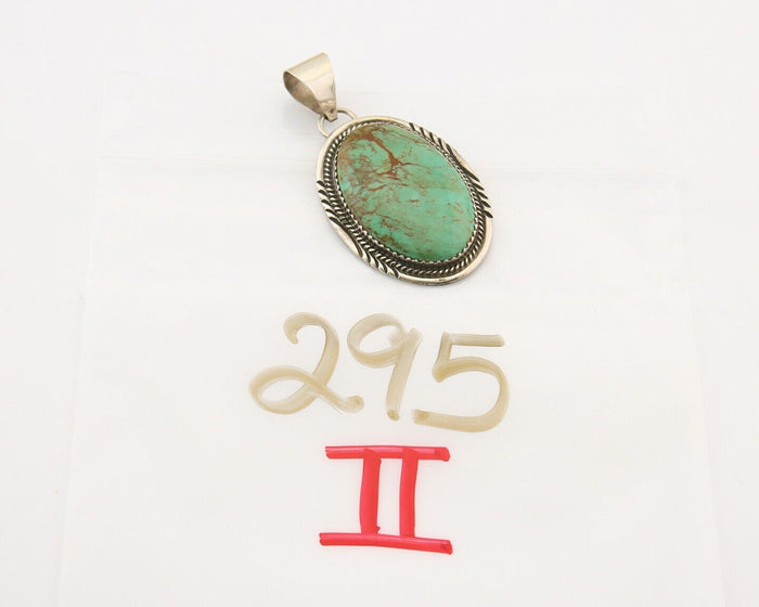 Navajo 925 Silver Pendant Turquoise Handmade Artist Signed Herman Lee C.80's