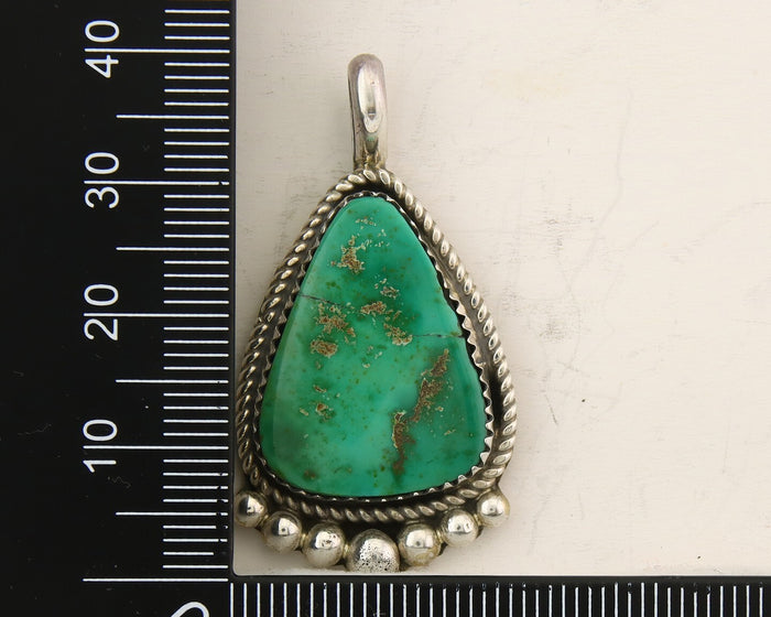 Navajo 925 Silver Royston Pendant Turquoise Artist Signed D Spencer C.80's