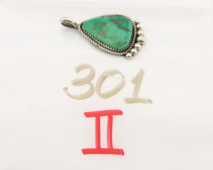 Navajo 925 Silver Royston Pendant Turquoise Artist Signed D Spencer C.80's