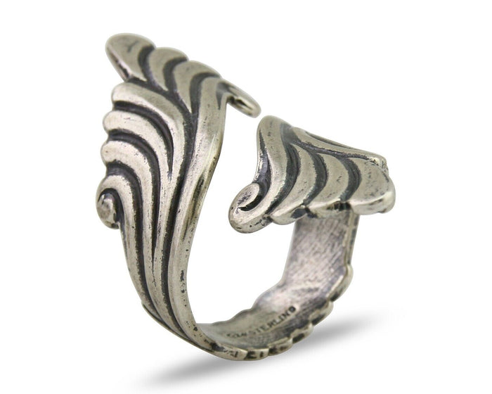 Navajo Adjustable Full Finger Ring 925 Silver Native American Size 5-9 C.80's