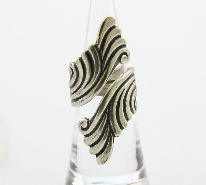 Navajo Adjustable Full Finger Ring 925 Silver Native American Size 5-9 C.80's