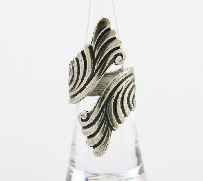 Navajo Adjustable Full Finger Ring 925 Silver Native American Size 5-9 C.80's