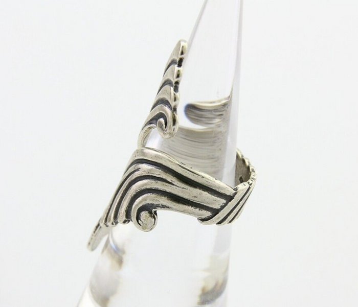Navajo Adjustable Full Finger Ring 925 Silver Native American Size 5-9 C.80's