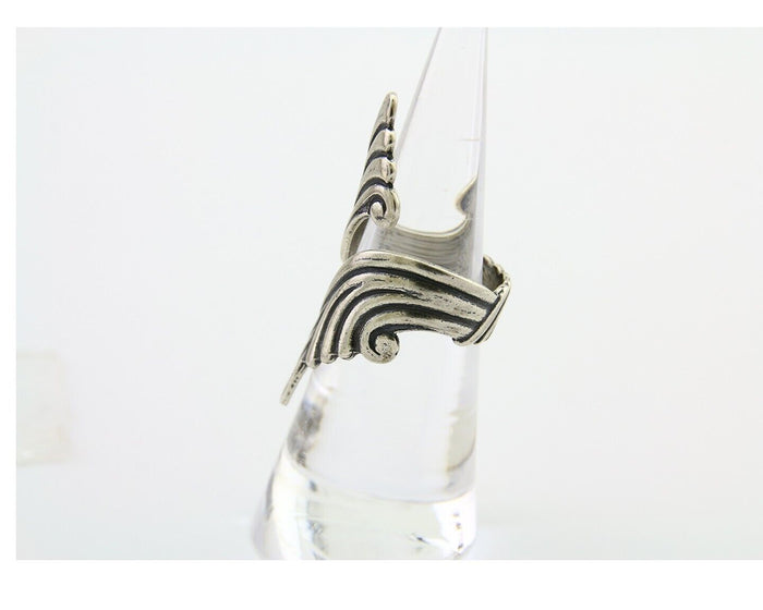 Navajo Adjustable Full Finger Ring 925 Silver Native American Size 5-9 C.80's