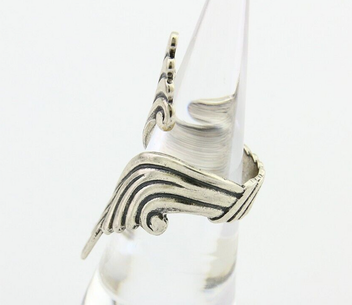 Navajo Adjustable Full Finger Ring 925 Silver Native American Size 5-9 C.80's