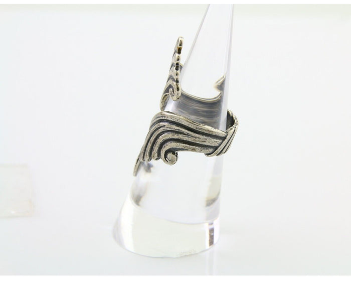 Navajo Adjustable Full Finger Ring 925 Silver Native American Size 5-9 C.80's