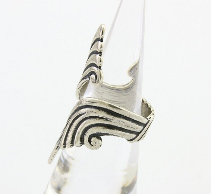 Navajo Adjustable Full Finger Ring 925 Silver Native American Size 5-9 C.80's