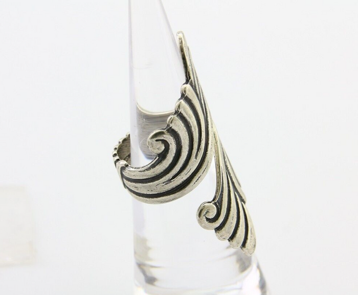 Navajo Adjustable Full Finger Ring 925 Silver Native American Size 5-9 C.80's